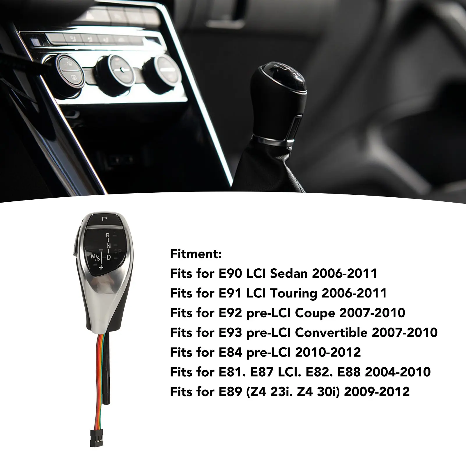 Gear Shift Knob Automatic Gear Shift Knob Red Start Button LED Electronic Car Lever Handle Shifter Head Fit For 5 Series E60 E61