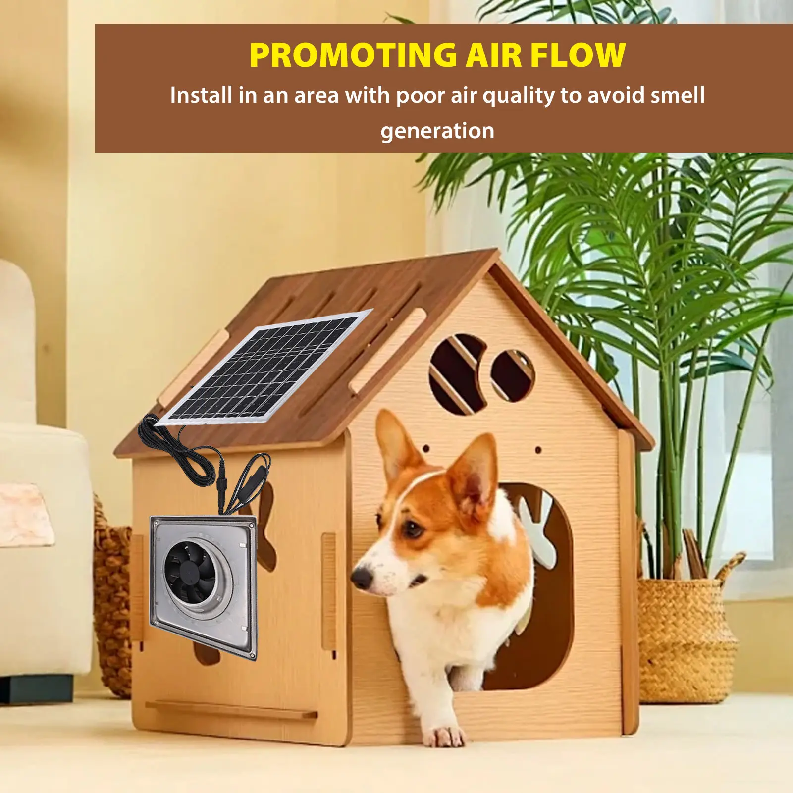 Solar Powered Exhaust Fan Aluminum Alloy Stainless Steel IP67 Water Proof High Efficiency Solar Panel Fan Kit for Chicken Coop