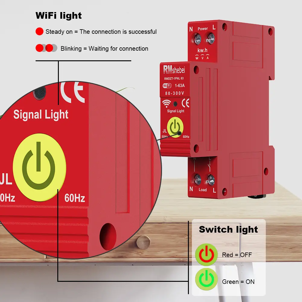 Tuya WiFi Intelligent Circuit Breaker Automatic Reclosing Switch Timer APP Control Compatible with Alexa Google