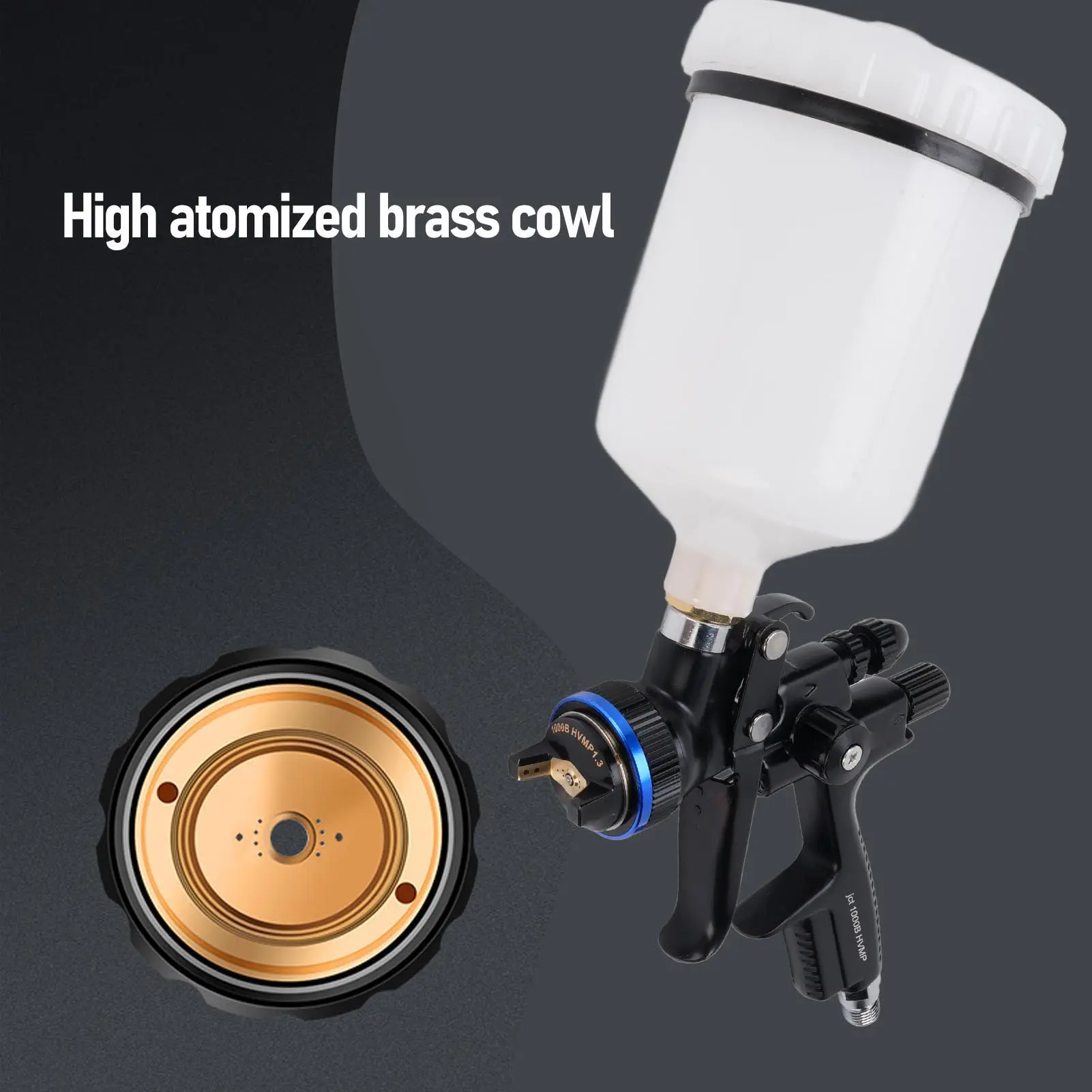 HVLP Air Spray Tool Comfortable Grip Multipurpose Uniform Spraying 1.3mm Nozzle Stainless Steel Paint Spray Tool for Furniture