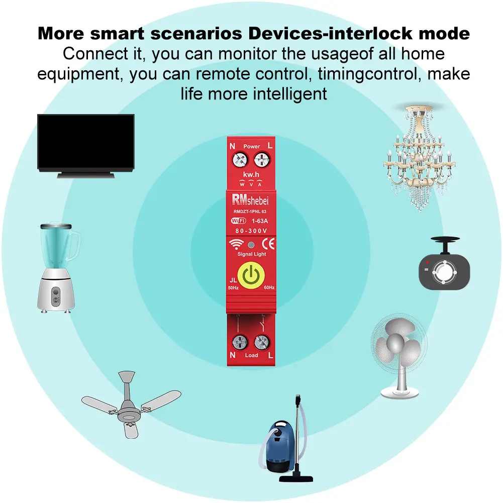 Tuya WiFi Intelligent Circuit Breaker Automatic Reclosing Switch Timer APP Control Compatible with Alexa Google