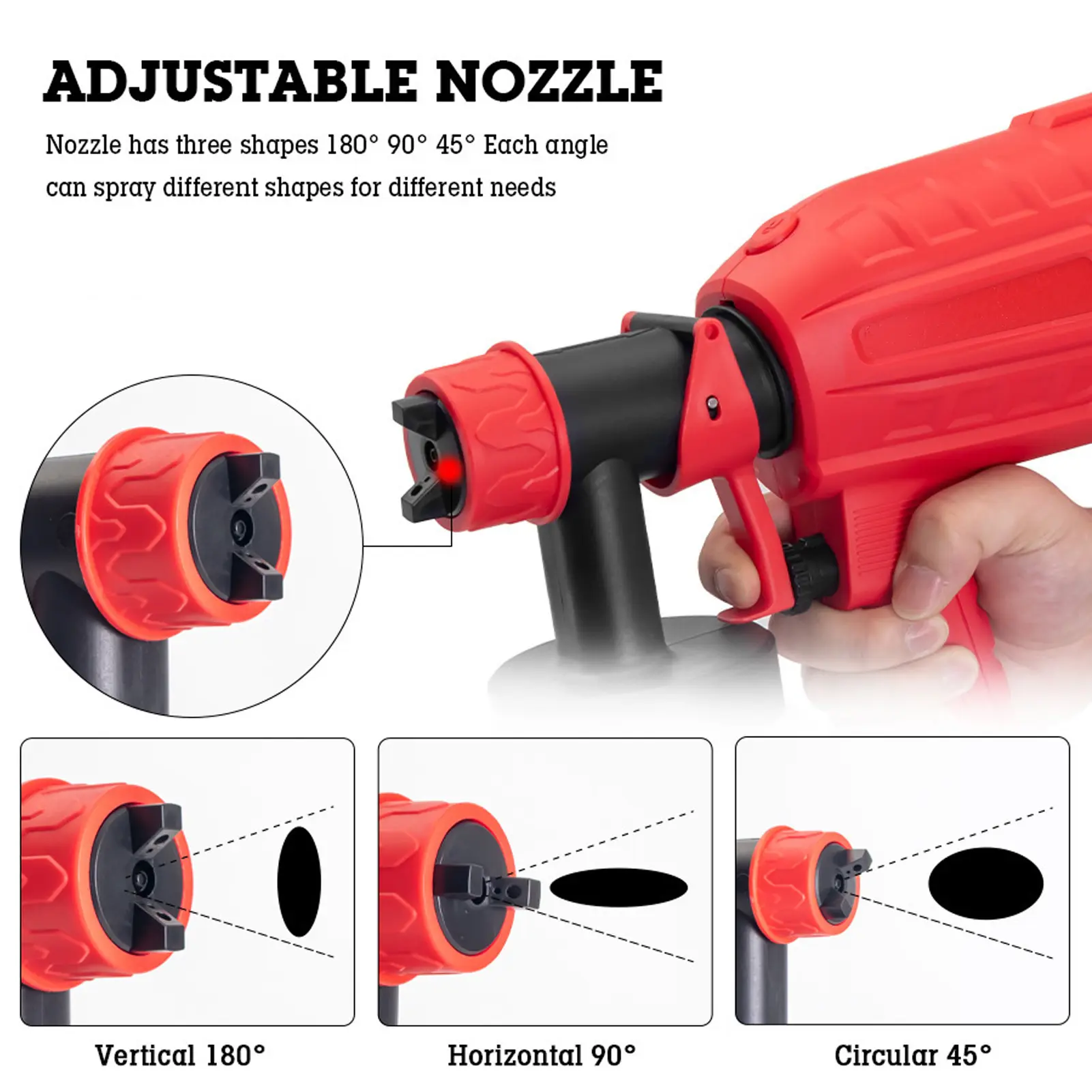 Electric Spray Gun Lightweight Ergonomic Electric Paint Sprayer with 20 Fl Oz Detachable Cup 2 Nozzles 3 Patterns Paint Sprayer