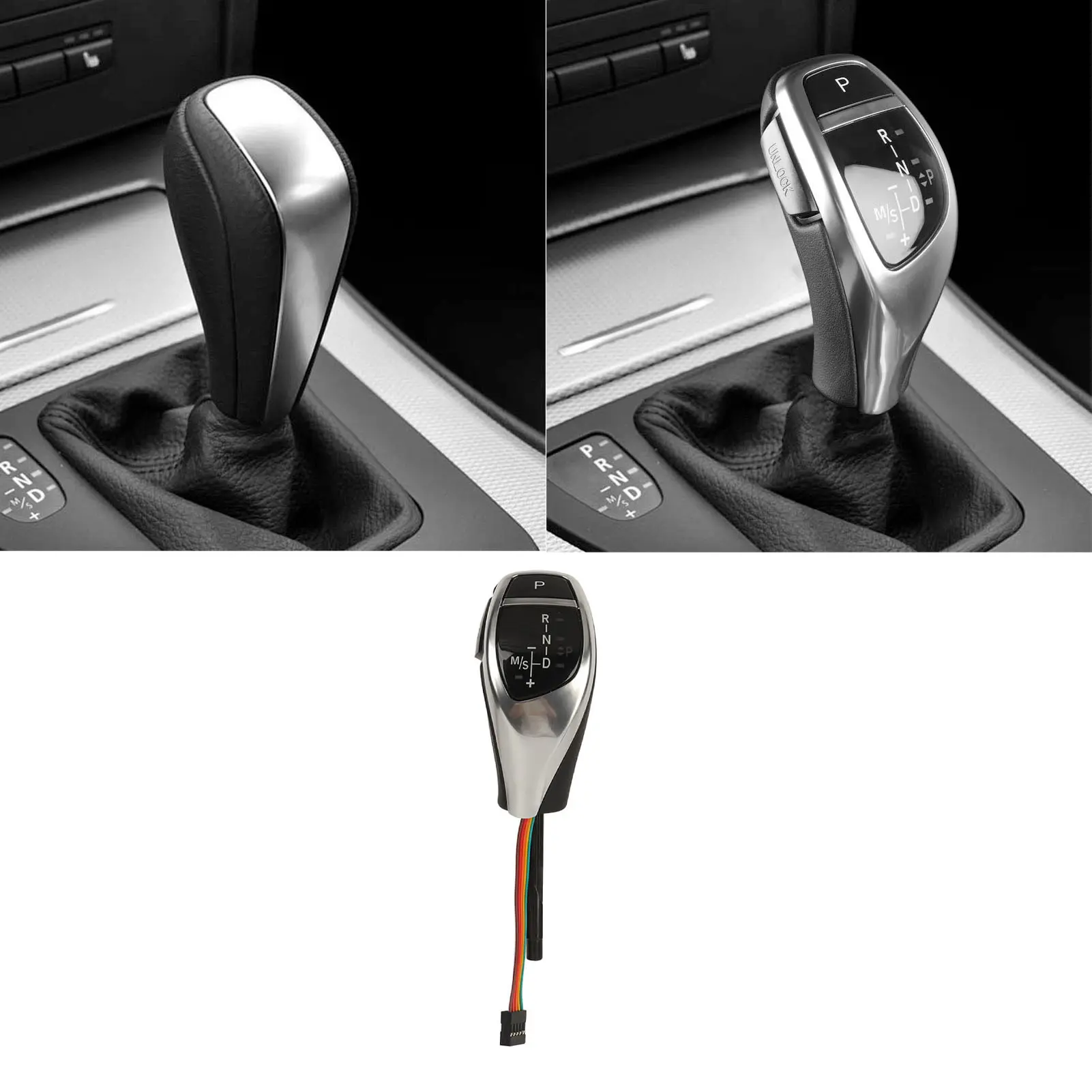 Gear Shift Knob Automatic Gear Shift Knob Red Start Button LED Electronic Car Lever Handle Shifter Head Fit For 5 Series E60 E61