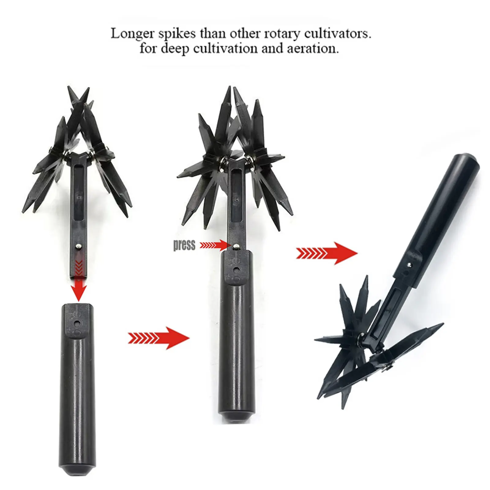 Garden Rotary Cultivator Rotary Cultivator Manual Tiller Light Weight Garden Rake Soil Scarifier for Planting Around Soil Plants