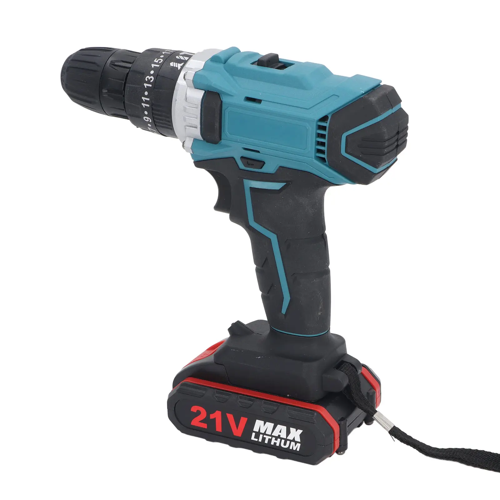Electric Hand Drill Kit Cordless Brushed Portable Rechargeable with 2 21V Lithium Batteries Blue Electric Hand Drill Power Tool
