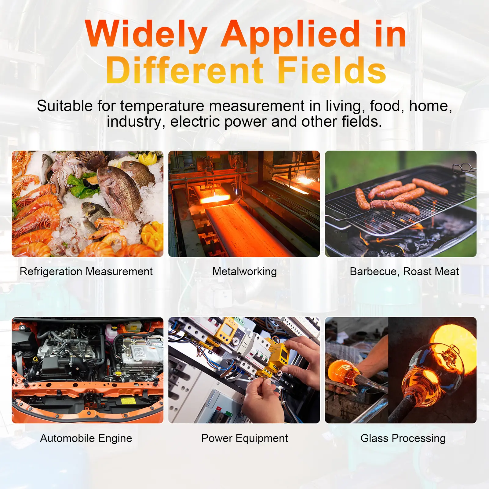 Infrared Thermometer Temperature Gun, Digital IR Heat Surface Temp Gun, Contactless Thermal Gun for Cooking Food BBQ Pizza Oven