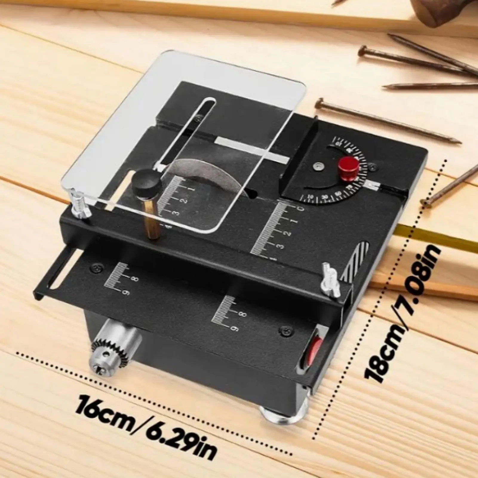 Crafts Mini Table Saw Mini Multi Functional Table Saw Portable Desktop Electric Adjustable Height Angle for Crafts Wood Cutting