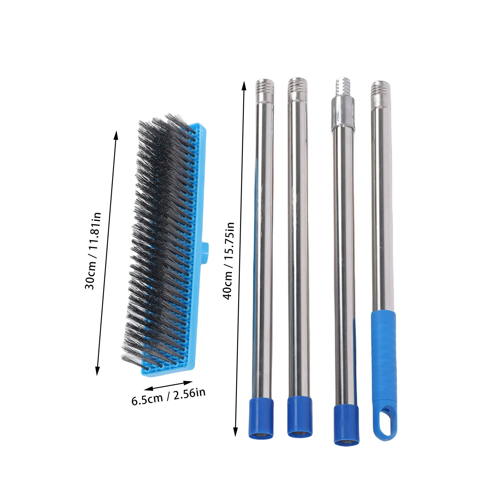 Telescopic Handle Wire Broom 30cm Heavy Duty Steel Wire Broom Stainless Steel Telescopic Handle Outdoor Floor Scrub Brush