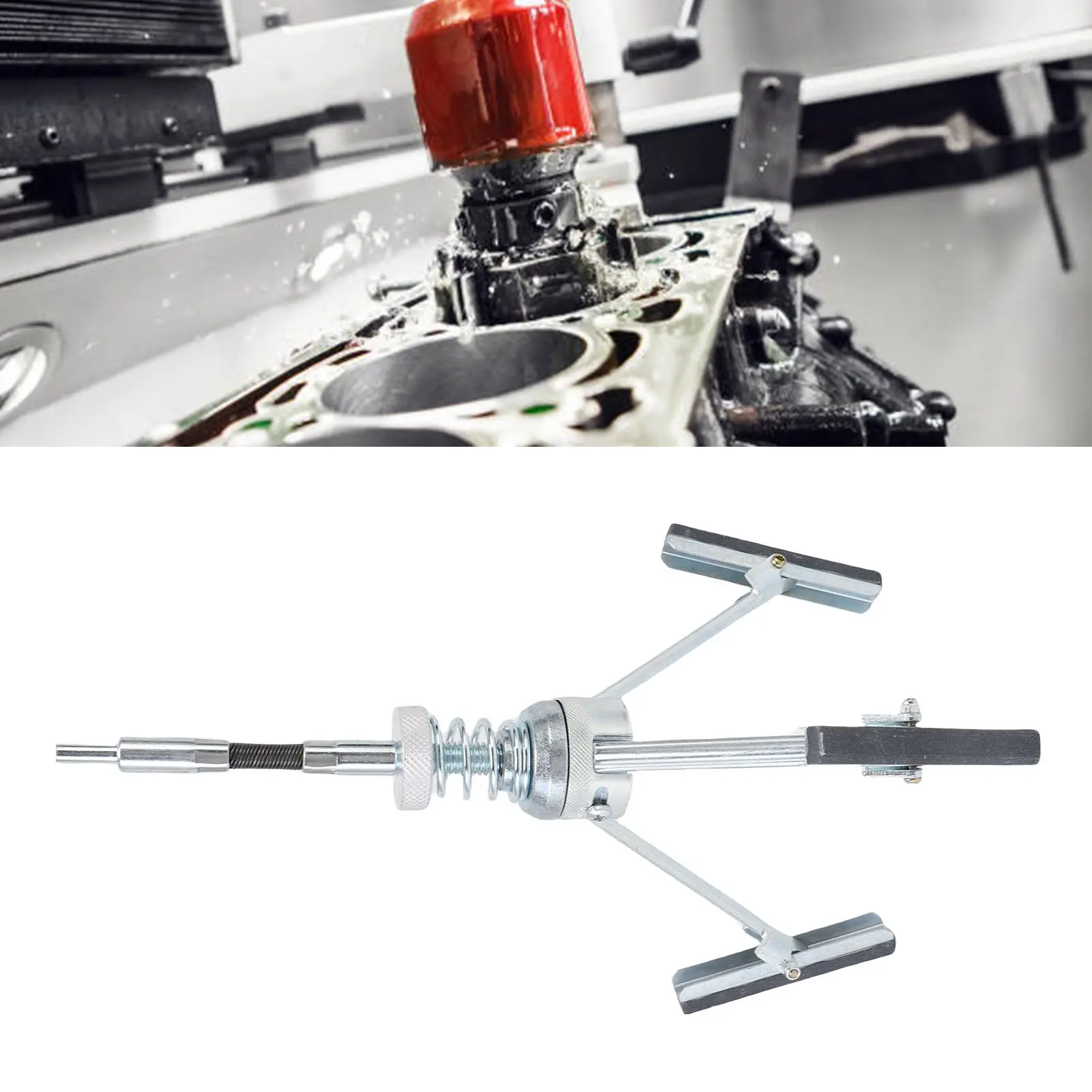 Engine Cylinder Hone Tool 2in to 6-1/2in Diameter Adjustable Deglazer 220 Grit with Extra 3Pcs 3in Long Stones