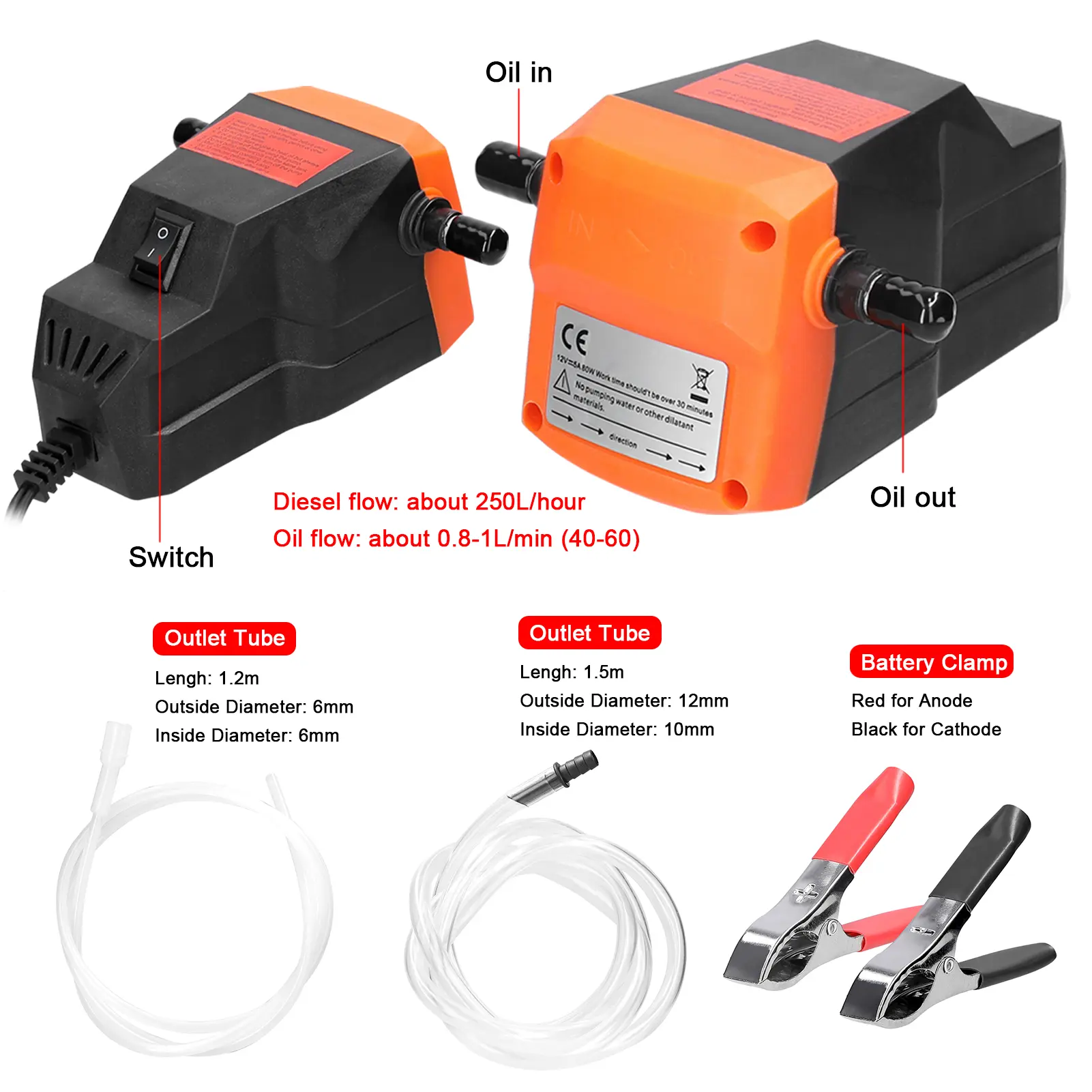 12 V Portable Oil Extraction Pump Small Pumps Car Motorcycle Truck Ship Tractor Oil Change Pumps Oil Extractor Pump