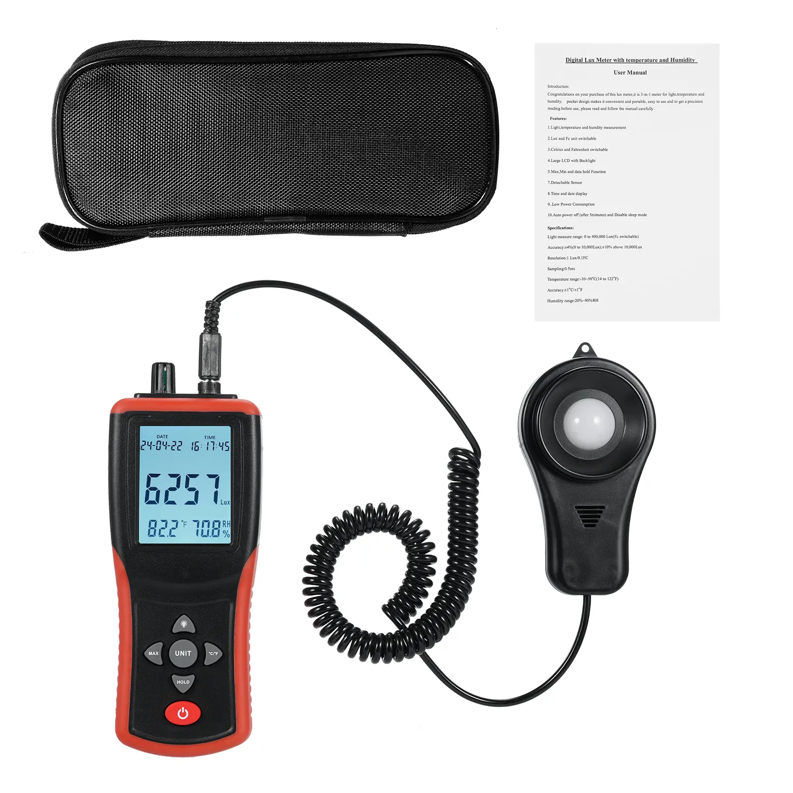 TL-603 Digital Professional 400000 Lux Meter Handheld Light Meter High Accuracy Lux/FC Measure Luxmeter Illuminometer Photomete