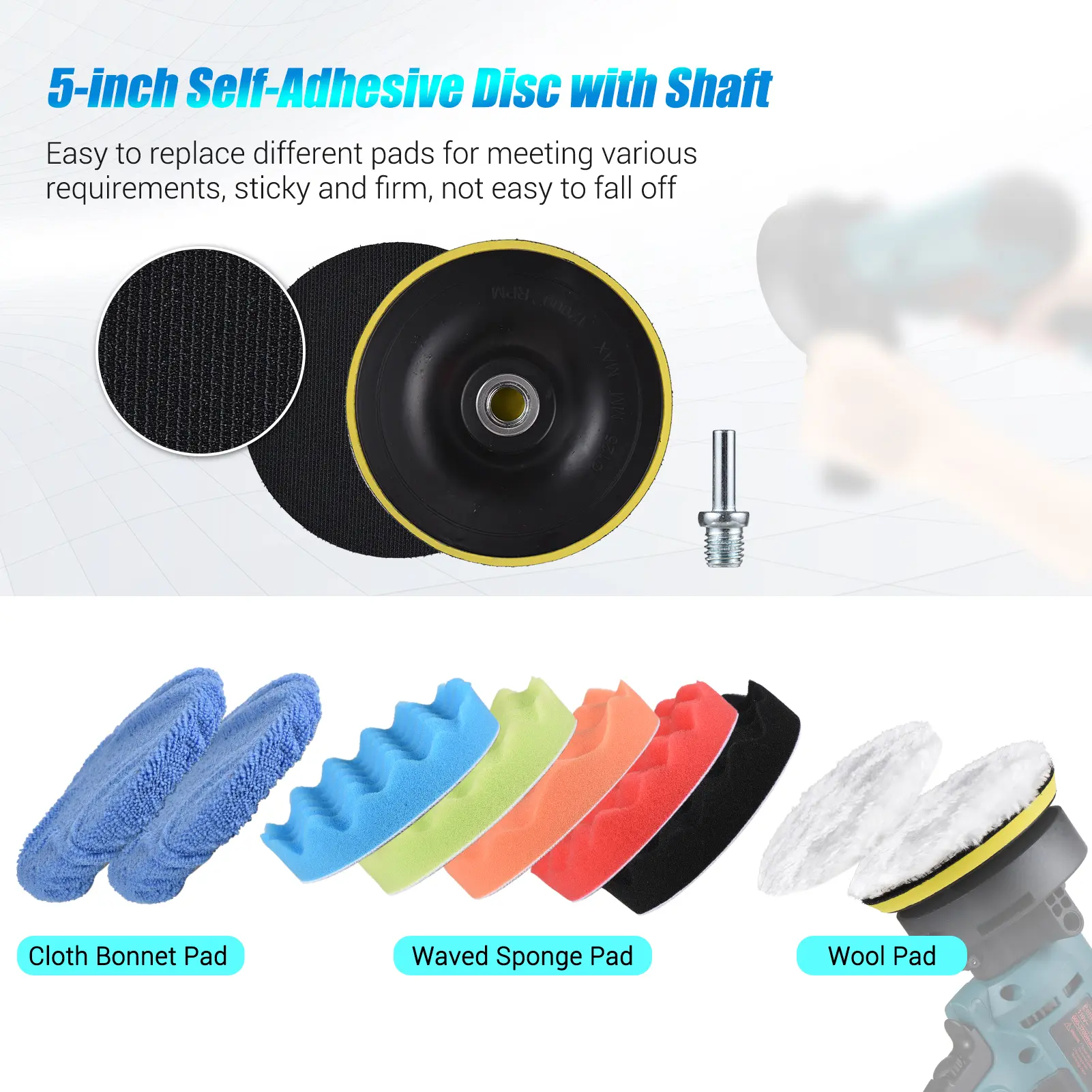 5-inch Electric Polisher for cars 700W Car Polishing Kit 3700RPM Variable Speed Polishing Machine Automotive polisher