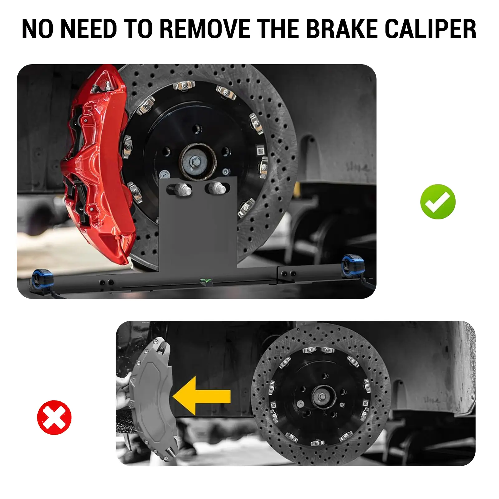 Heavy Duty Toe Alignment Tool Plates Steel Wheel Alignment Tool Plate with 2 Tape Measures Hanging Holes Wheel Alignment Tool