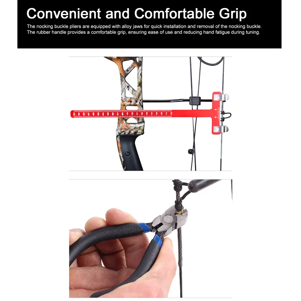 Bow String Nocking Points Archery Adjustment Tool Pliers T Squares Tuning Ruler for Recurve and Compound Bowstring Accessories