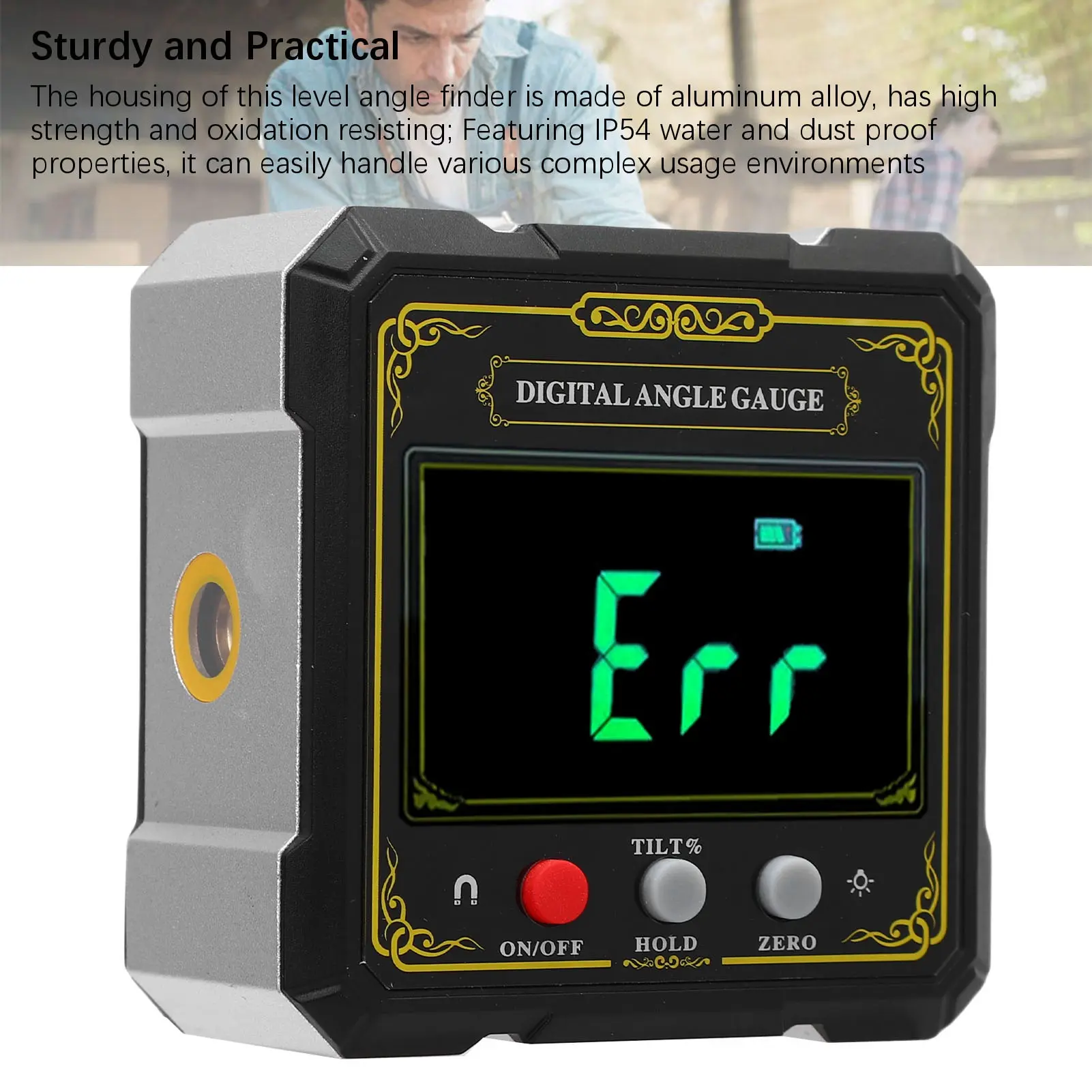 Electronic Inclinometer Digital Level Angle Meter Sensitive Tilt Sensor 4x90° Range 4 Sides Magnet for Woodworking Measurement