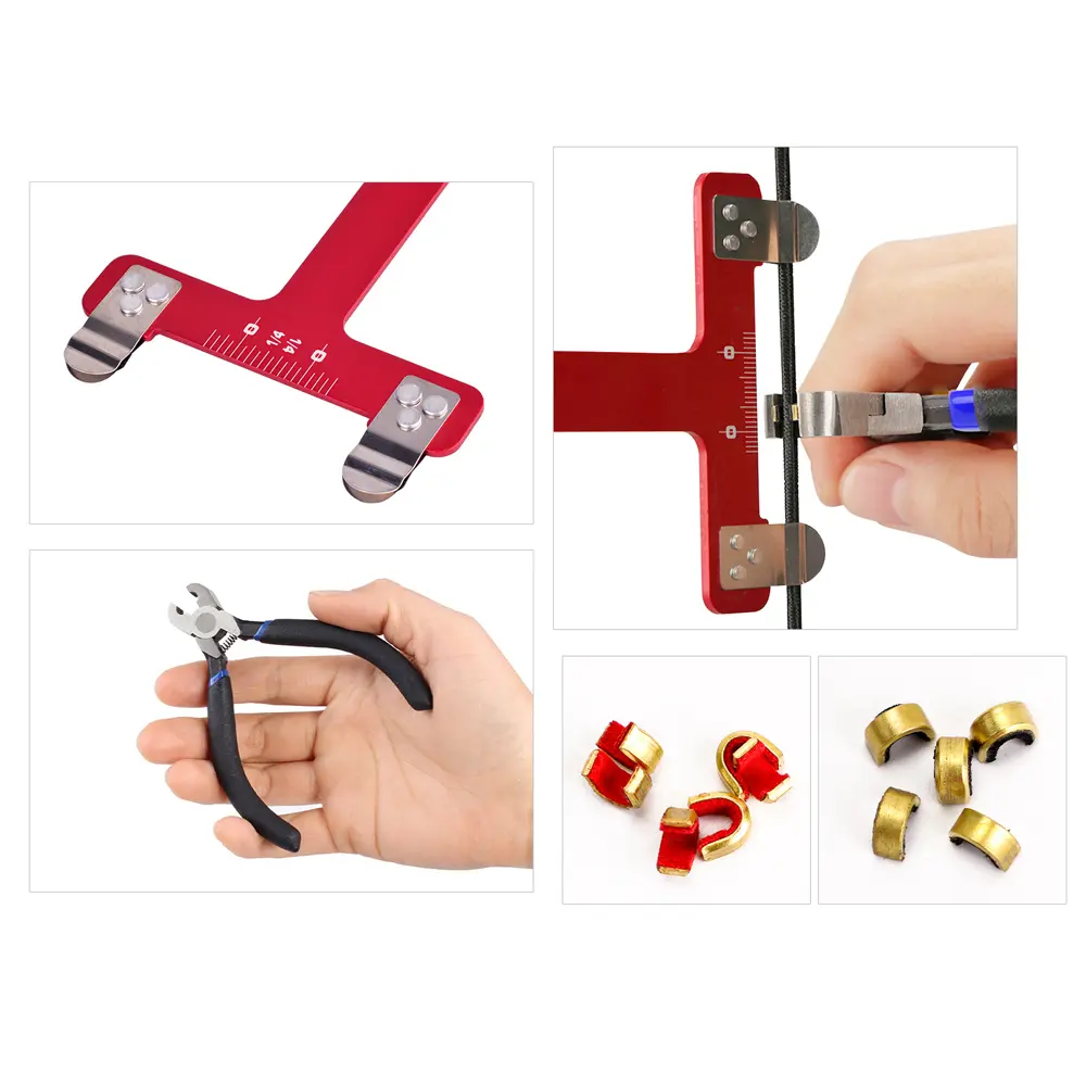 Bow String Nocking Points Archery Adjustment Tool Pliers T Squares Tuning Ruler for Recurve and Compound Bowstring Accessories