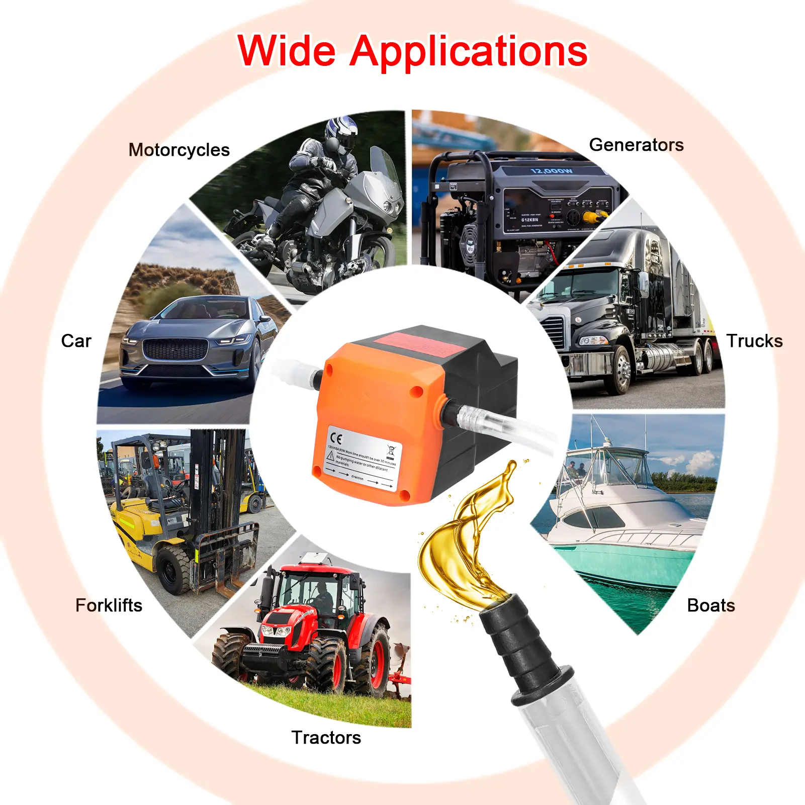 12 V Portable Oil Extraction Pump Small Pumps Car Motorcycle Truck Ship Tractor Oil Change Pumps Oil Extractor Pump