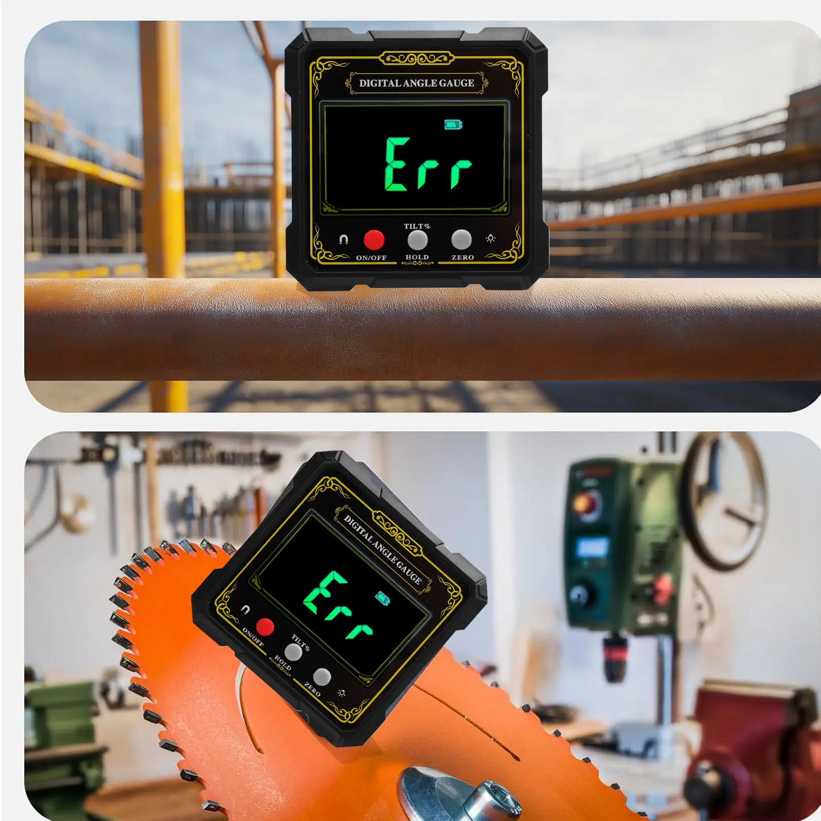 Electronic Inclinometer Digital Level Angle Meter Sensitive Tilt Sensor 4x90° Range 4 Sides Magnet for Woodworking Measurement