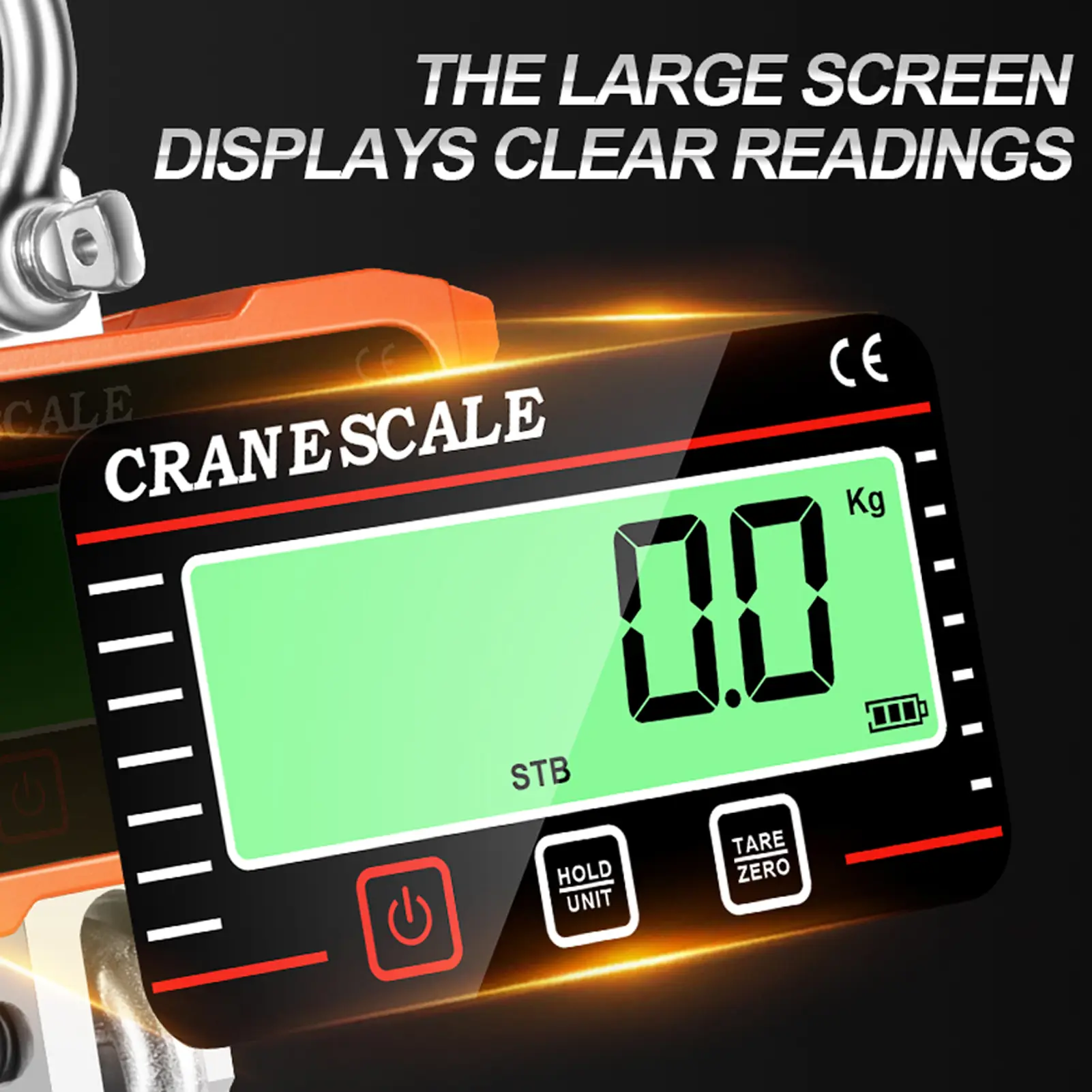 Digital LCD Display 1000kg Crance Scale Portable Electronic Heavy Duty Weight Hook Crane Industrial Grade Weighing Meter