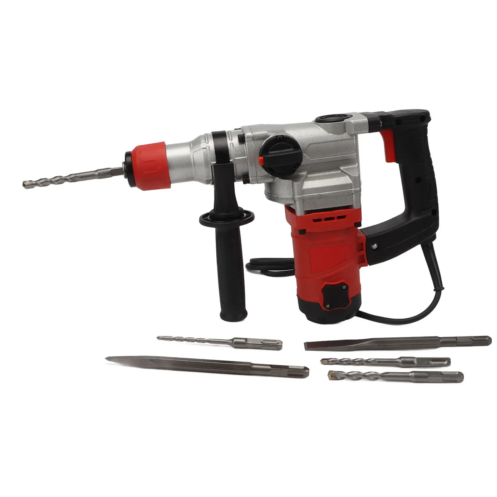 Versatile Hammer Drill 1900W Chisel Function Electric  Drill 4.5J 4500r/min Powerful Force with Bits for Home Improvement