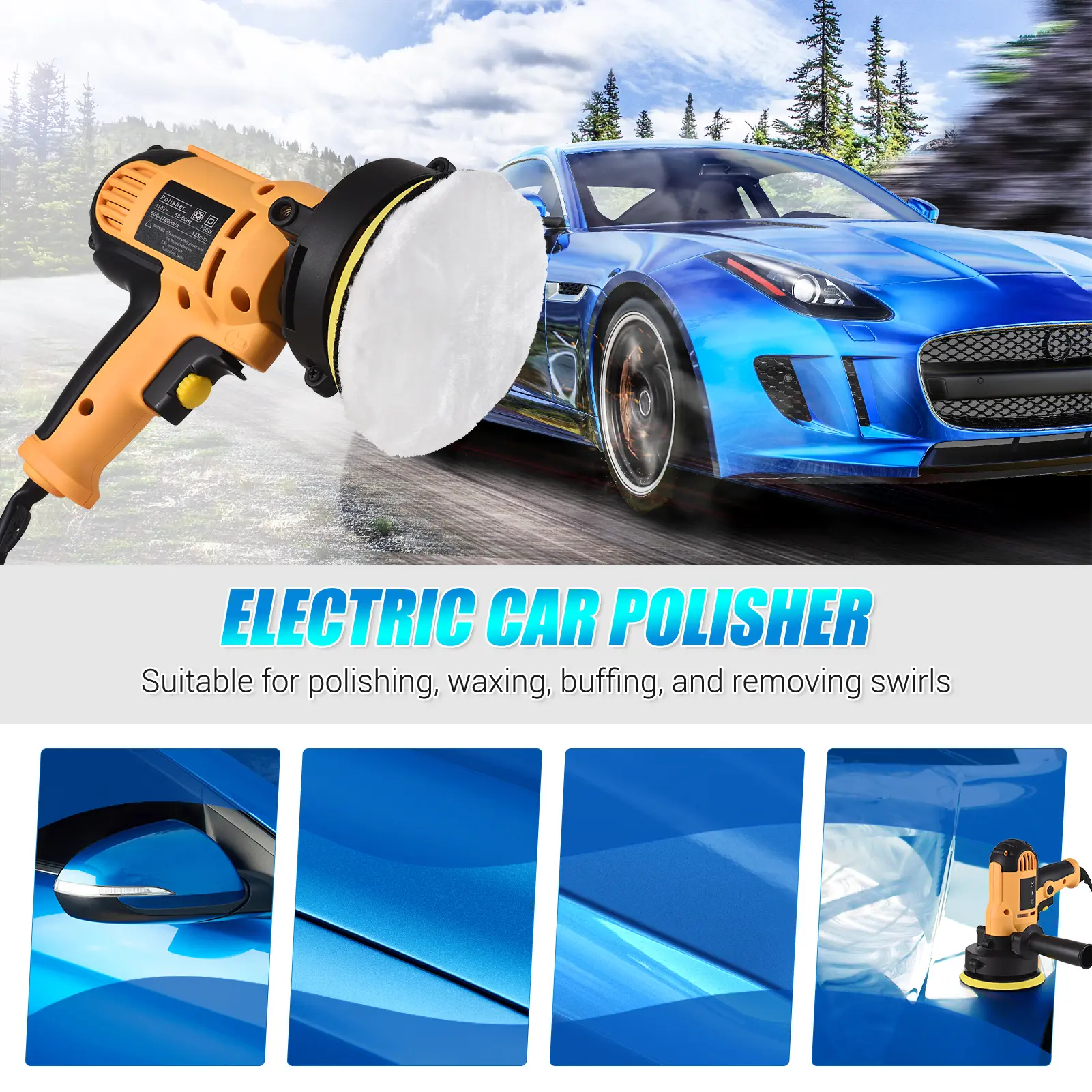 5-inch Electric Polisher for cars 700W Car Polishing Kit 3700RPM Variable Speed Polishing Machine Automotive polisher