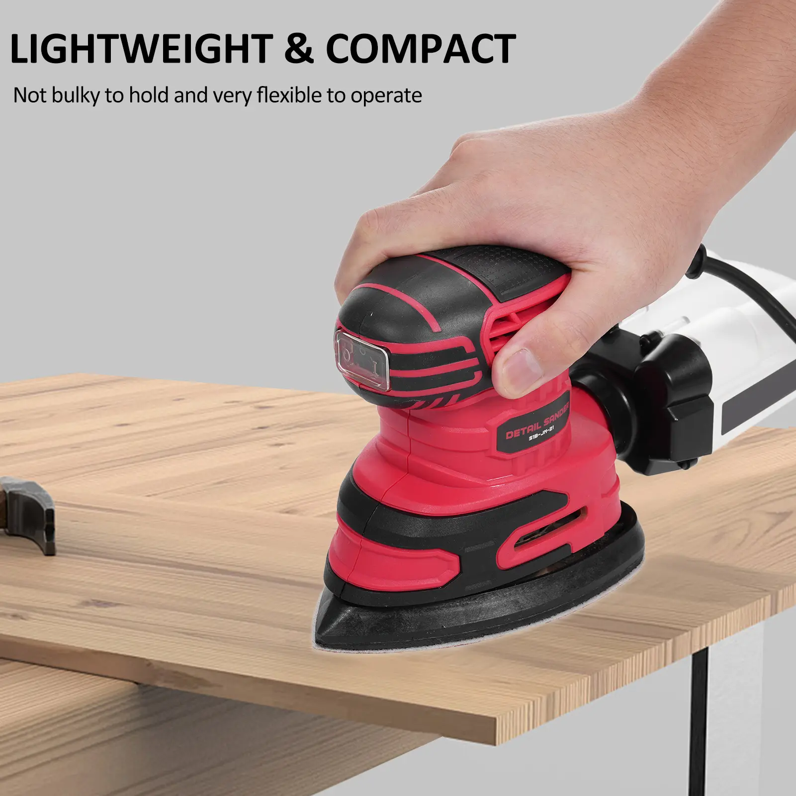 Detail Sander 13,000 OPM Compact Electric Sander with Dust Collector 220W 1.6Amp Power Sander w/20PCS Sanderpapers for Woodwork