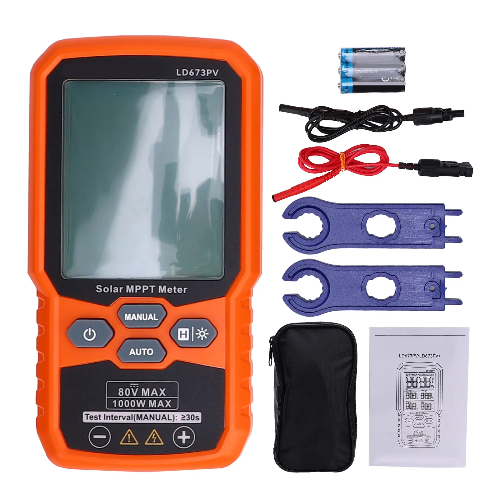 Solar Panel Power Meter Tester 1000W PV Multimeter with LCD Display MPPT Tester for Solar Panels – Measures Pmax Voc Isc 12-80V
