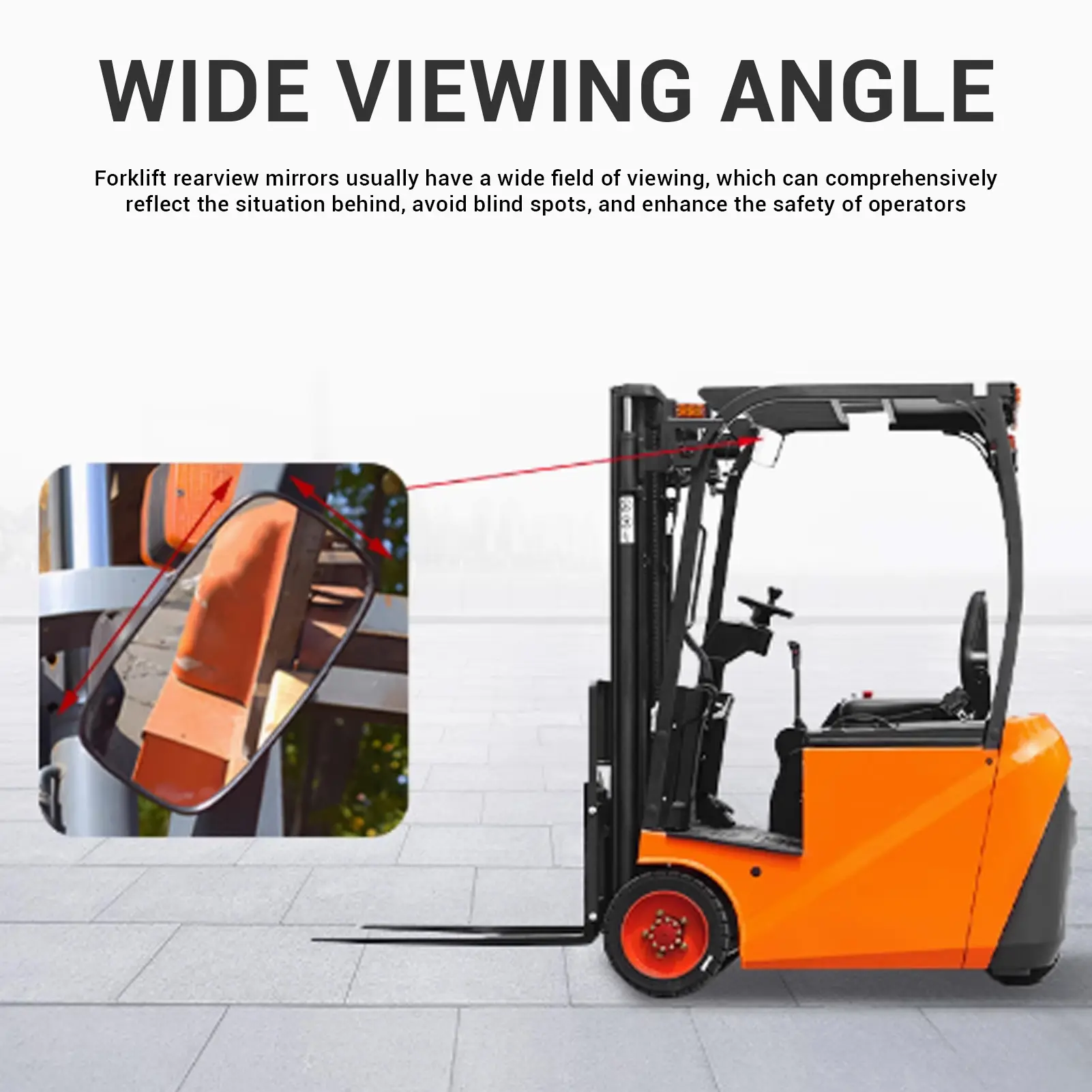 2PCS Forklift Rearview Mirror Replacement for Heli 1-3T  Adjustable Parts Accessories Forklift Rearview Mirror