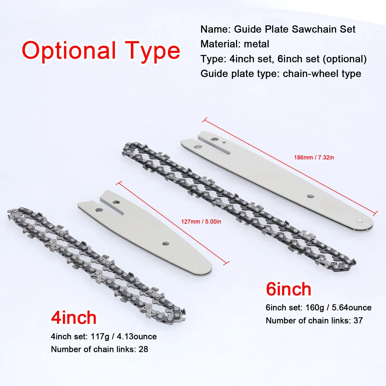 4/6 Inch Chainsaw Chain Guide Electric Chainsaw Chains and Guide Used for Logging and Pruning Chainsaw Guide Plate