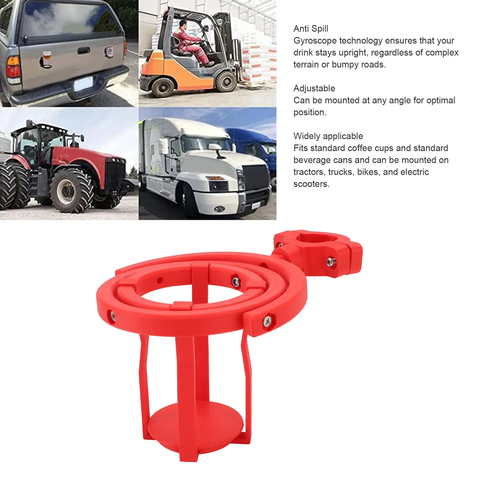 Adjustable Gyroscopic Cup Holder Gyroscopic Cup Holder Anti Spill Adjustable Self Leveling Cup Holder for Bike Electric Scooter