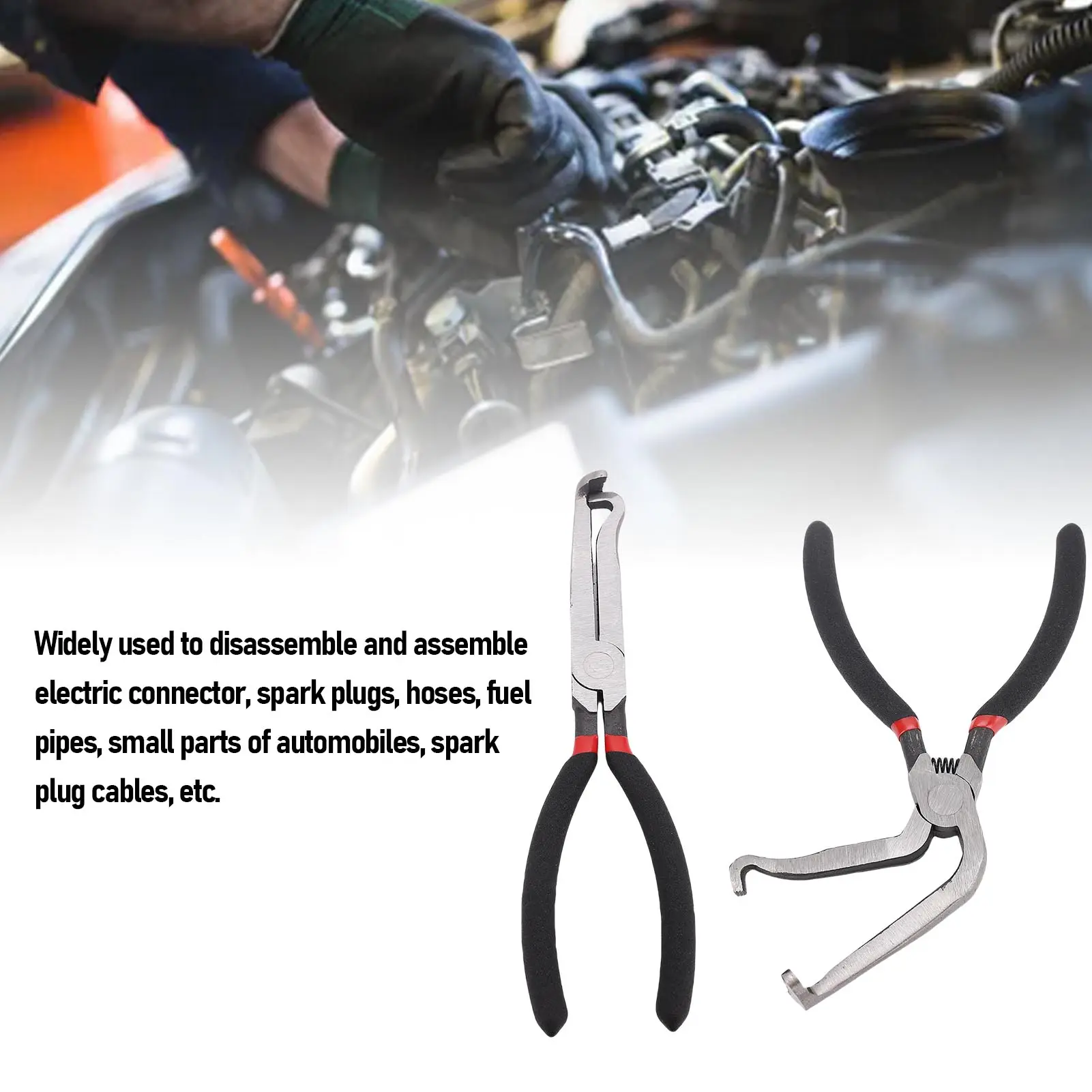 Electrical Plug Plier Electrical Disconnect Plier Elbow Straight Head Electrical Plug Pliers for Spark Plugs Hoses Fuel Pipes