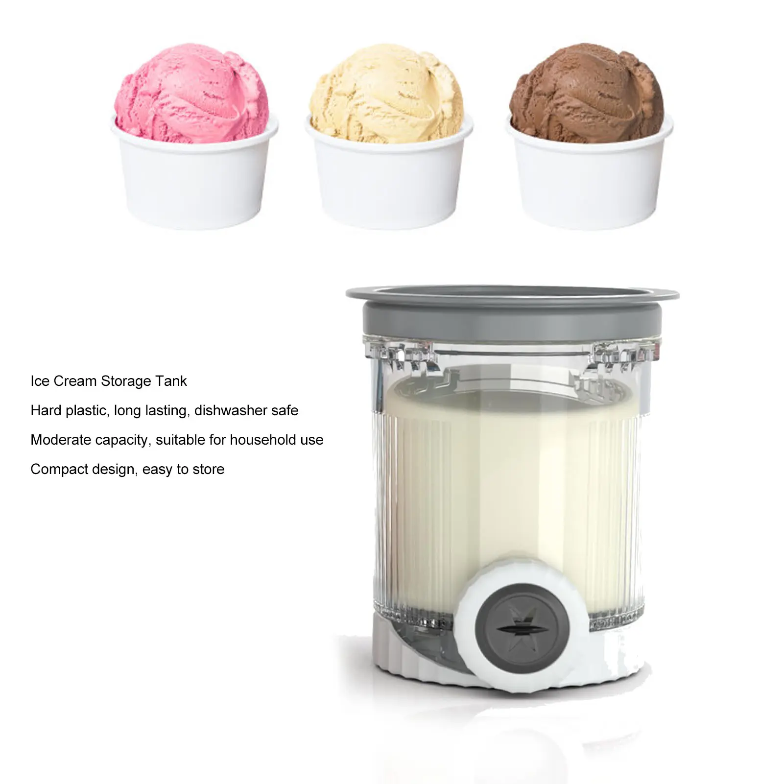 Ice Cream Storage Container Ice Cream Storage  Fit for NC700 NC701 Series Ice Cream Maker Pint Container Dishwasher Safe