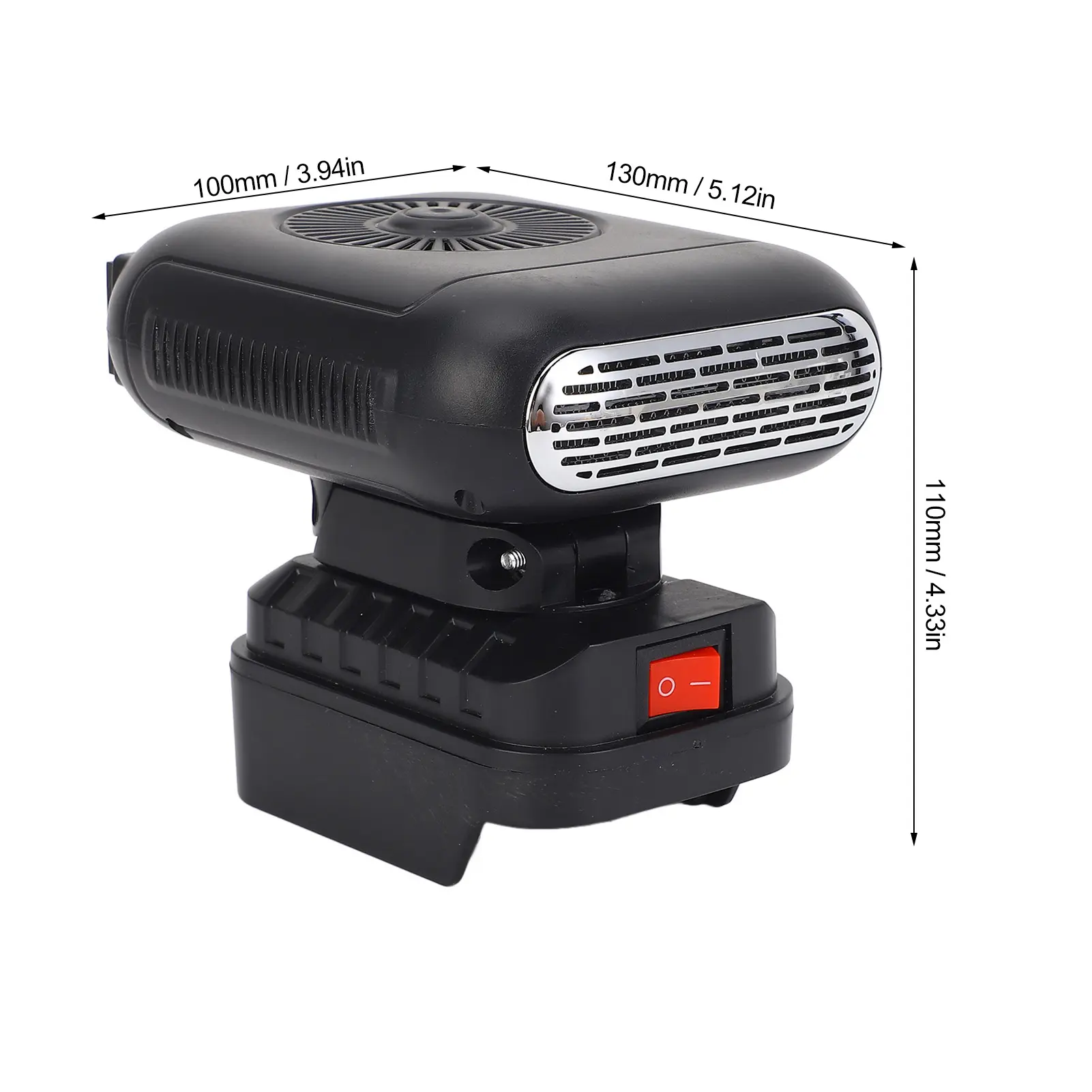 Electric Small Heater Battery Powered Heater Fast Heating 90 Degree  2 Temperatures 2xUSB Compact for Office Dorm Home Car