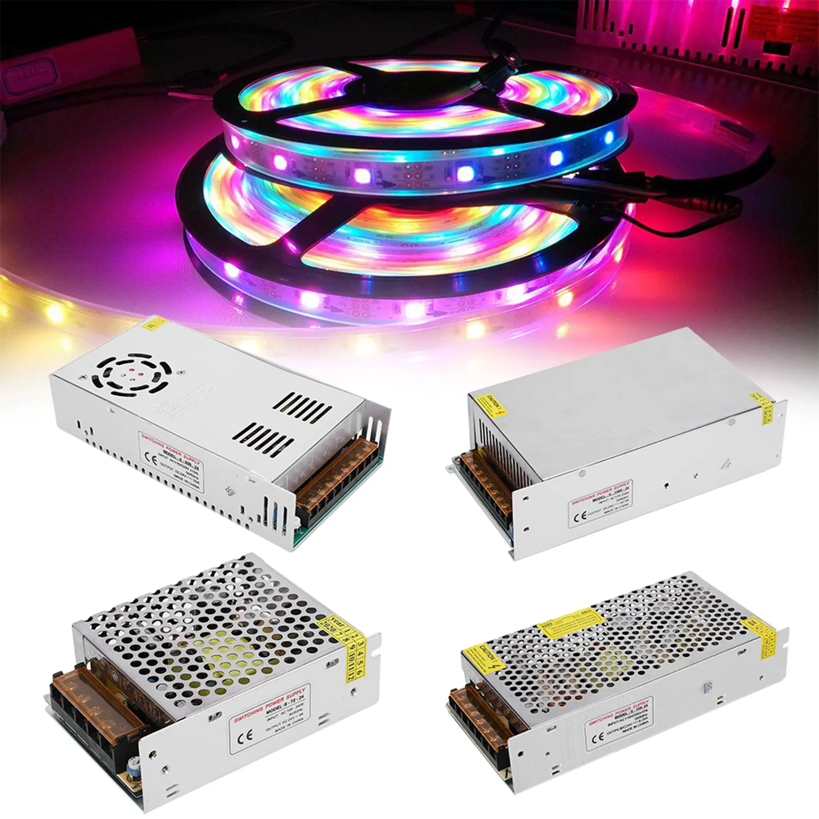 Power Supply Driver Adapter  Power Supply Driver Adapter Aluminum Alloy DC24V LED Screen Strip Light 3D Printer