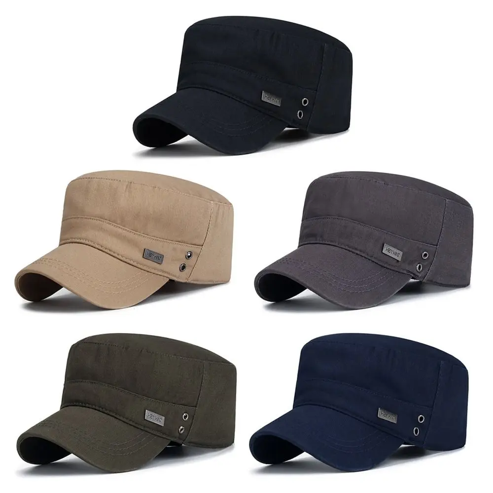 Breathable Cap Combat Fishing Flat Adjustable Cap Men Unisex Army Hat Baseball Cap Cotton Cadet Hat