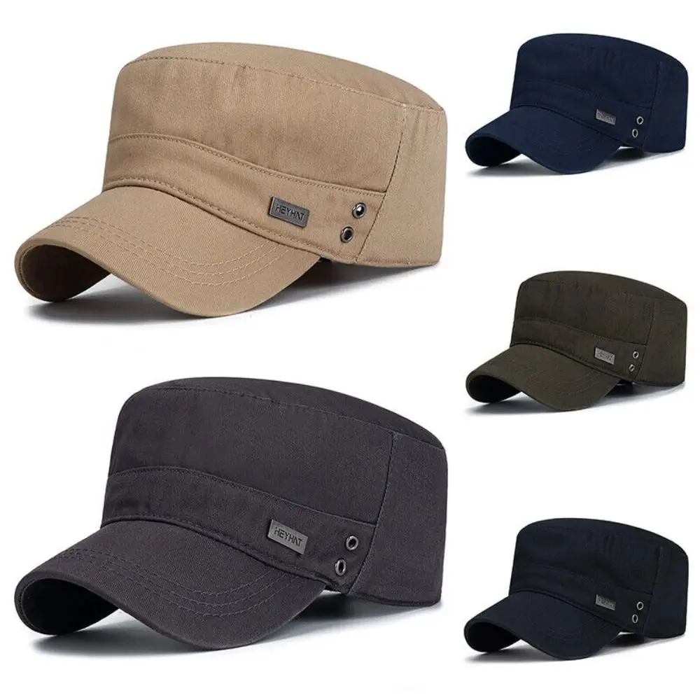 Breathable Cap Combat Fishing Flat Adjustable Cap Men Unisex Army Hat Baseball Cap Cotton Cadet Hat