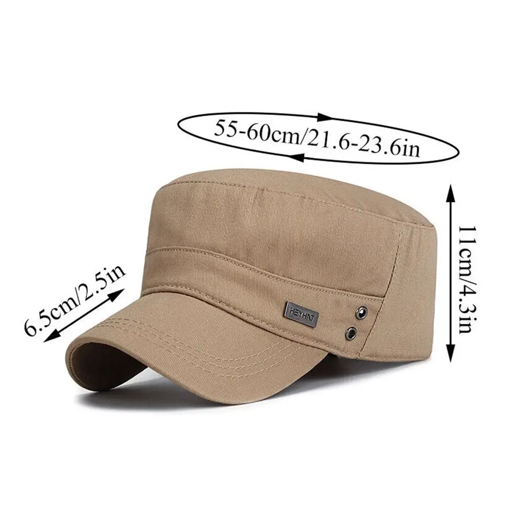 Breathable Cap Combat Fishing Flat Adjustable Cap Men Unisex Army Hat Baseball Cap Cotton Cadet Hat