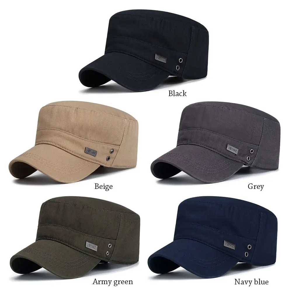 Breathable Cap Combat Fishing Flat Adjustable Cap Men Unisex Army Hat Baseball Cap Cotton Cadet Hat