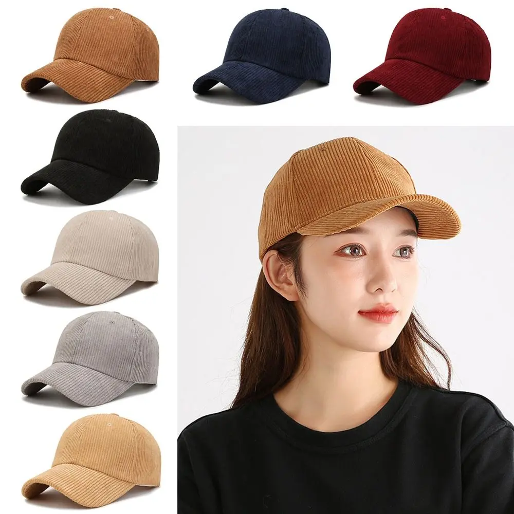 Unisex Vintage Baseball Hat Spring Autumn Corduroy Baseball Cap Adjustable Hip Hop Cap Women Men Outdoor Cap