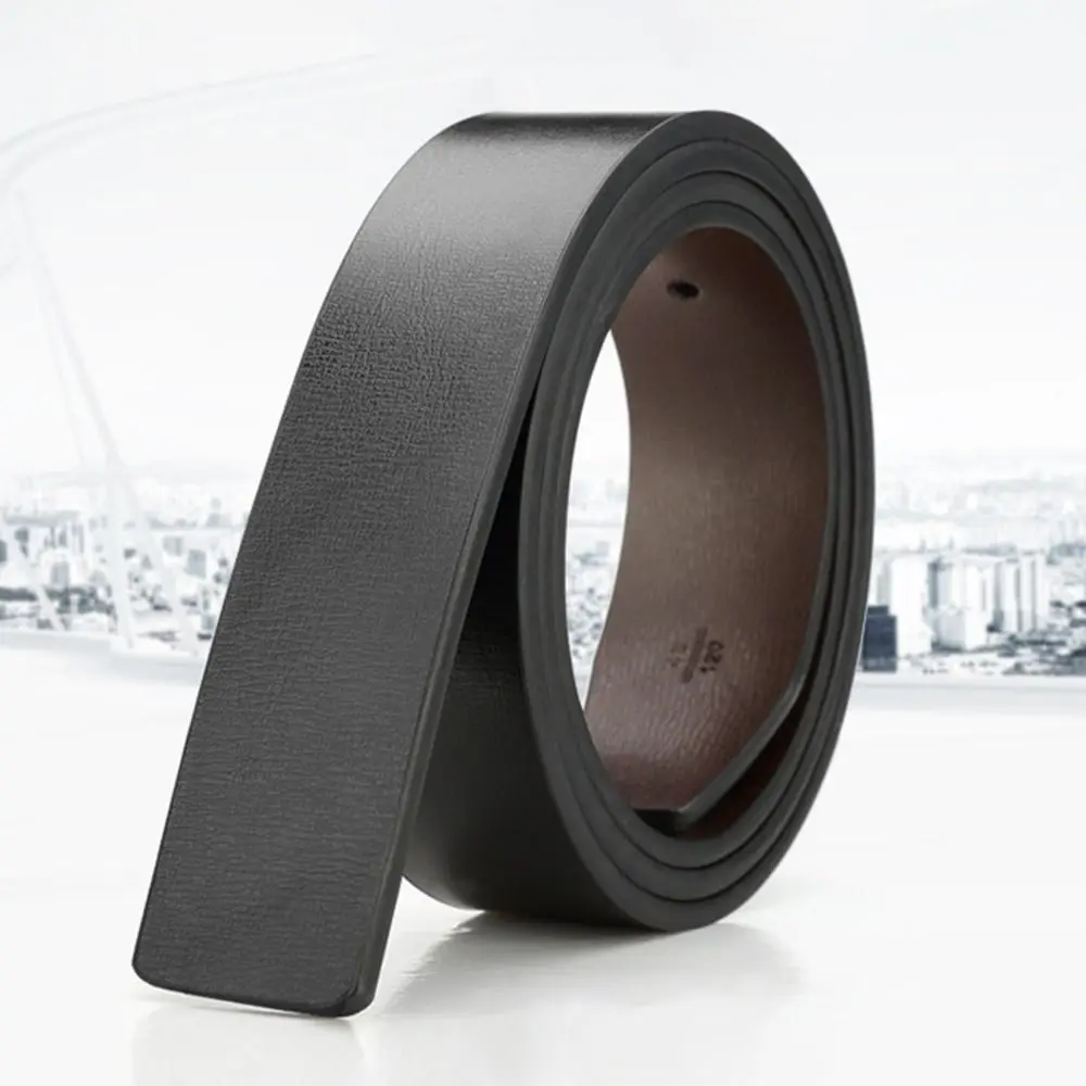Genuine Leather Waistband No Buckle Belt 3.3cm Belts Replacement Belts for Men Women Male Strap