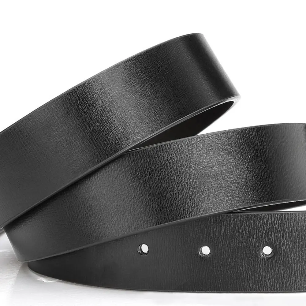 Genuine Leather Waistband No Buckle Belt 3.3cm Belts Replacement Belts for Men Women Male Strap