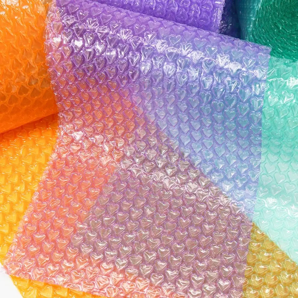 Lovely 0.2*6M Thicked Heart Shape Bubble Wrap Shockproof Packaging Buffer Bubble Paper Foam Roll Buffer Packaging Goods Pack