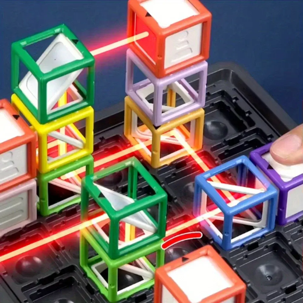 Laser Maze STEM Game Toys,Children's 60 Levels Challenge sLaser Maze Logic Thinking Training Board Game Stacking Educational Toy