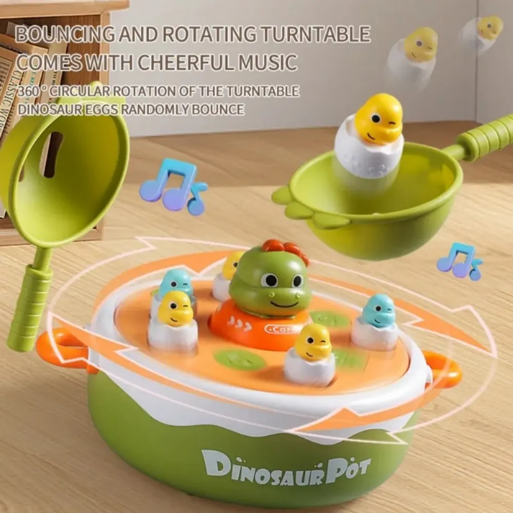 Dinosaur Multi functional Magnetic Fishing Wheel Toy Set Bouncing Dinosaur Wheel Rotating Music Children's Toy