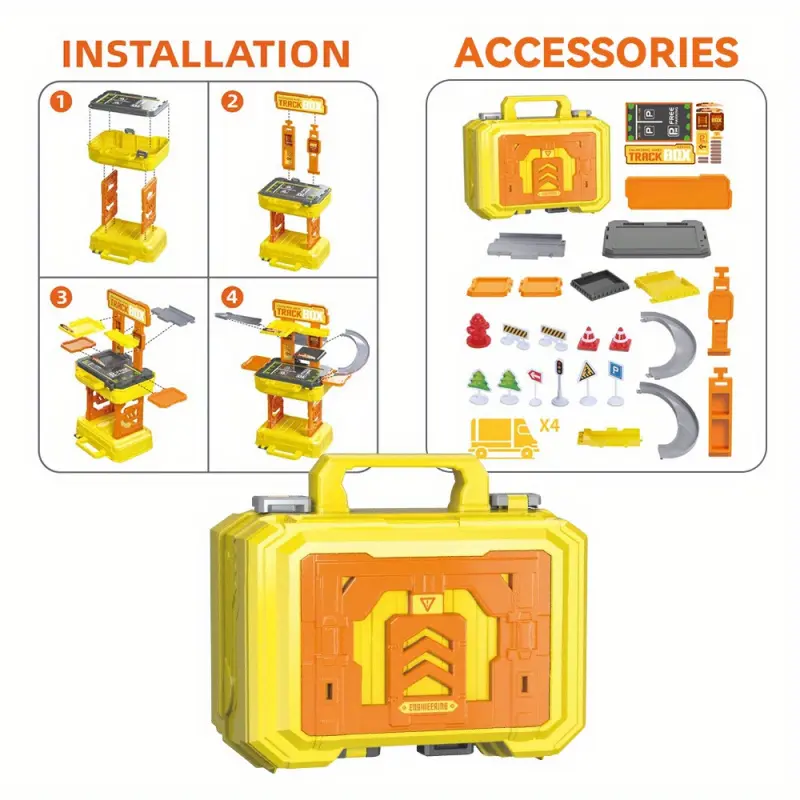 DIY Assembly Children's Storage Track Parking Lot Toys Children's Garage Set Preschool Toys Car Garage Educational Toy Set Gifts