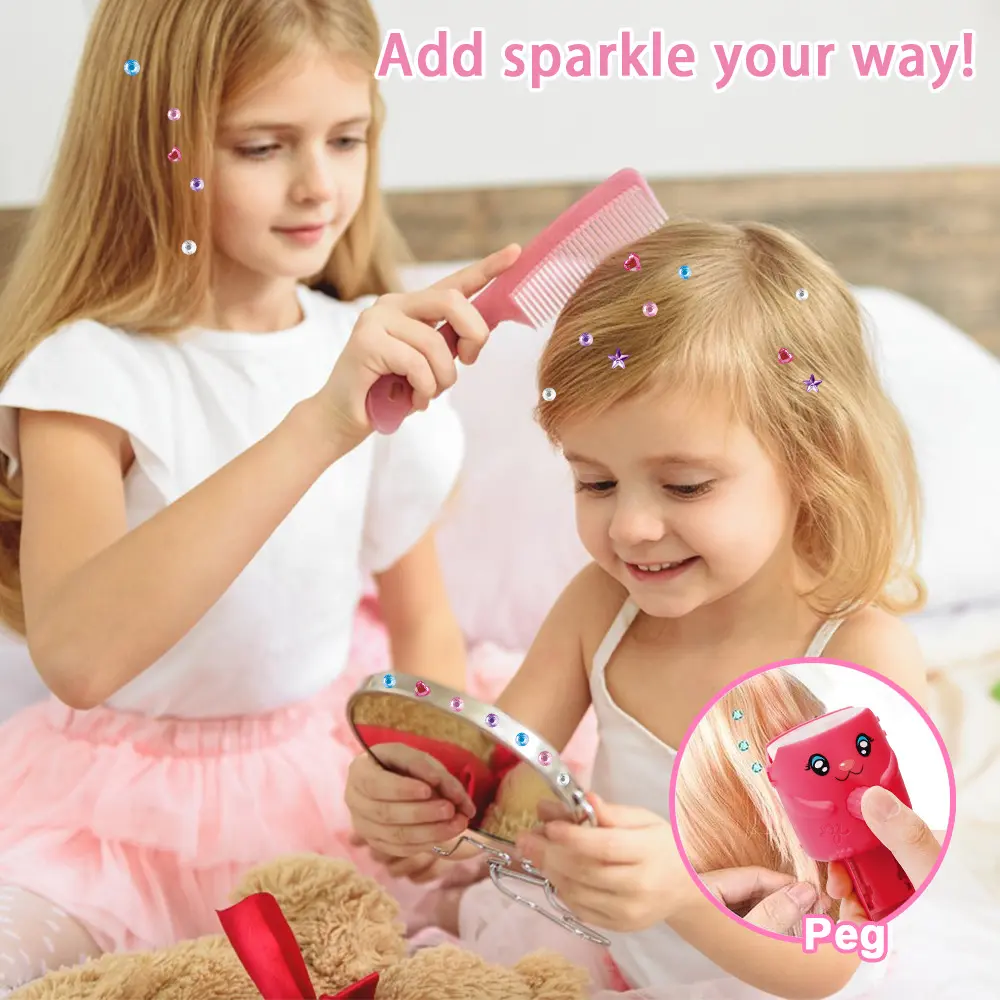 Portable Children's Diamond Drill Machine Toy for Pretend Play Beauty Salon Role-Playing Educational Fun