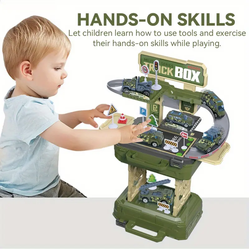 DIY Assembly Children's Storage Track Parking Lot Toys Children's Garage Set Preschool Toys Car Garage Educational Toy Set Gifts
