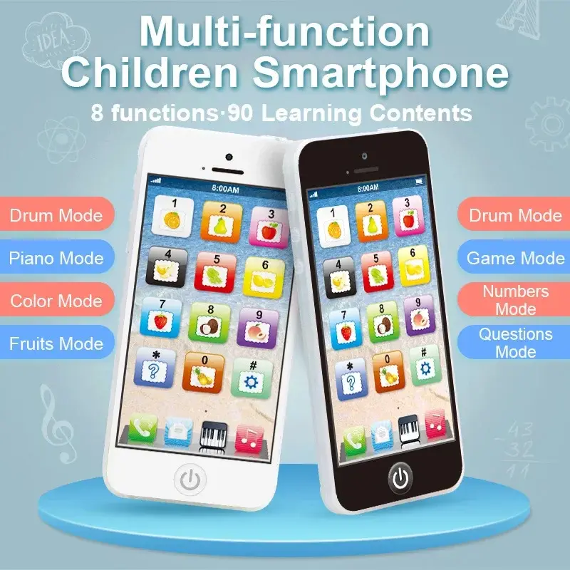 Musical Play Phone for Toddlers,Multifunctional Cellphone with Light Sound,Simulation Cell Phone Toys Mobile Vocal Toy for Kids