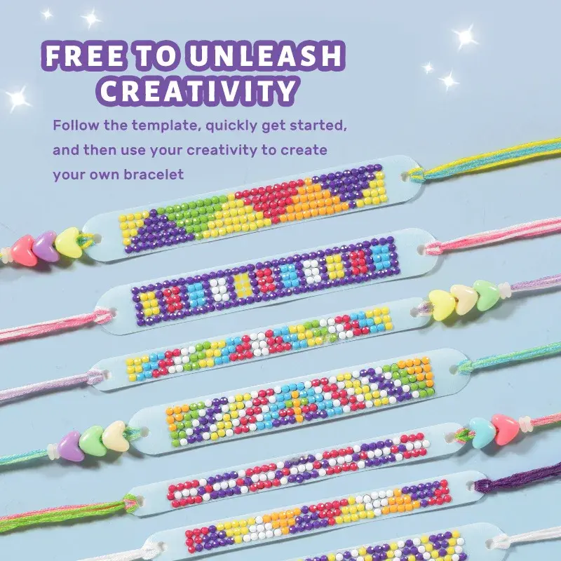 Children's Diy Puzzle Creative Handmade Diamond Weaving Hand Rope Set, Suitable for Girls to Dress Up as Home Decoration Toys