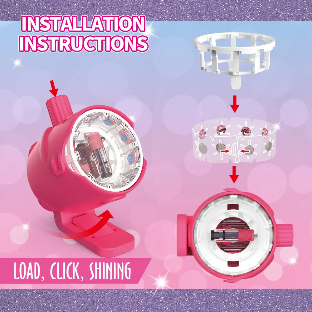 Portable Children's Diamond Drill Machine Toy for Pretend Play Beauty Salon Role-Playing Educational Fun